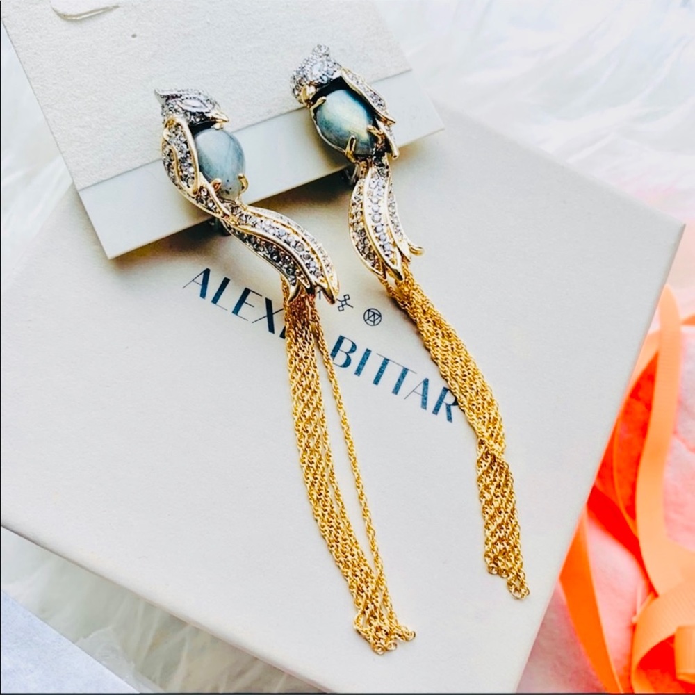 NIB RETIRED Alexis Bittar Love Bird Crystal Tassle Earring